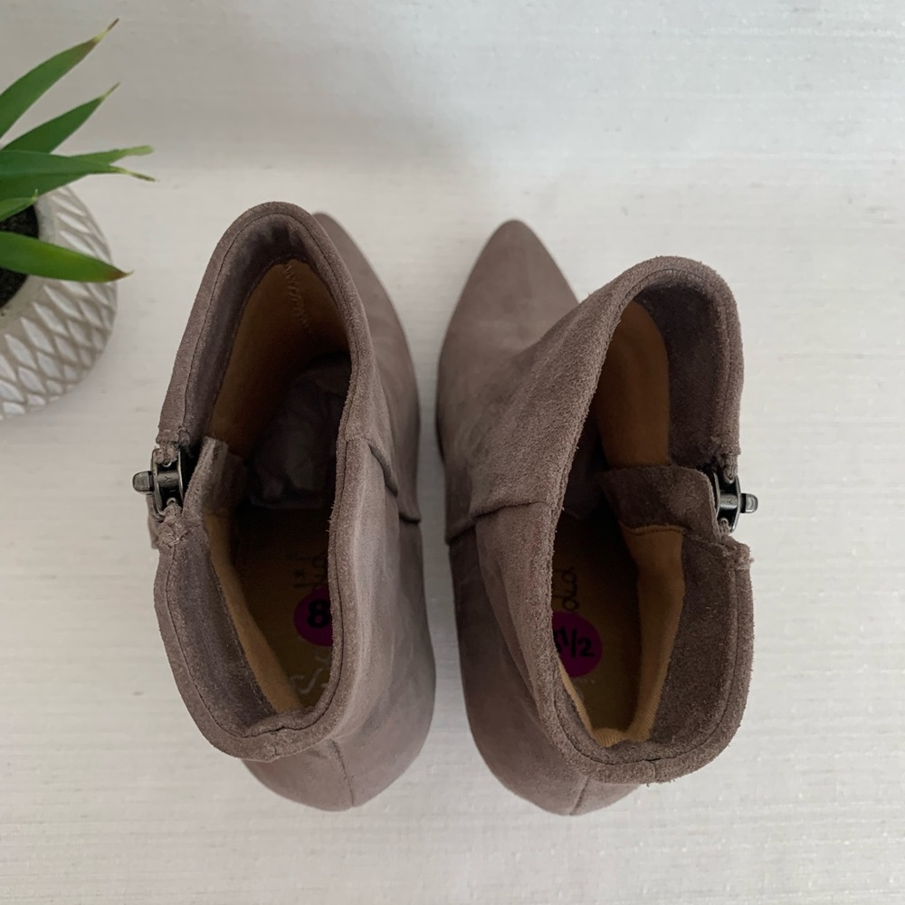 Splendid Neva Taupe Gray Suede Ankle Booties Women's 8.5 - Picture 10 of 12